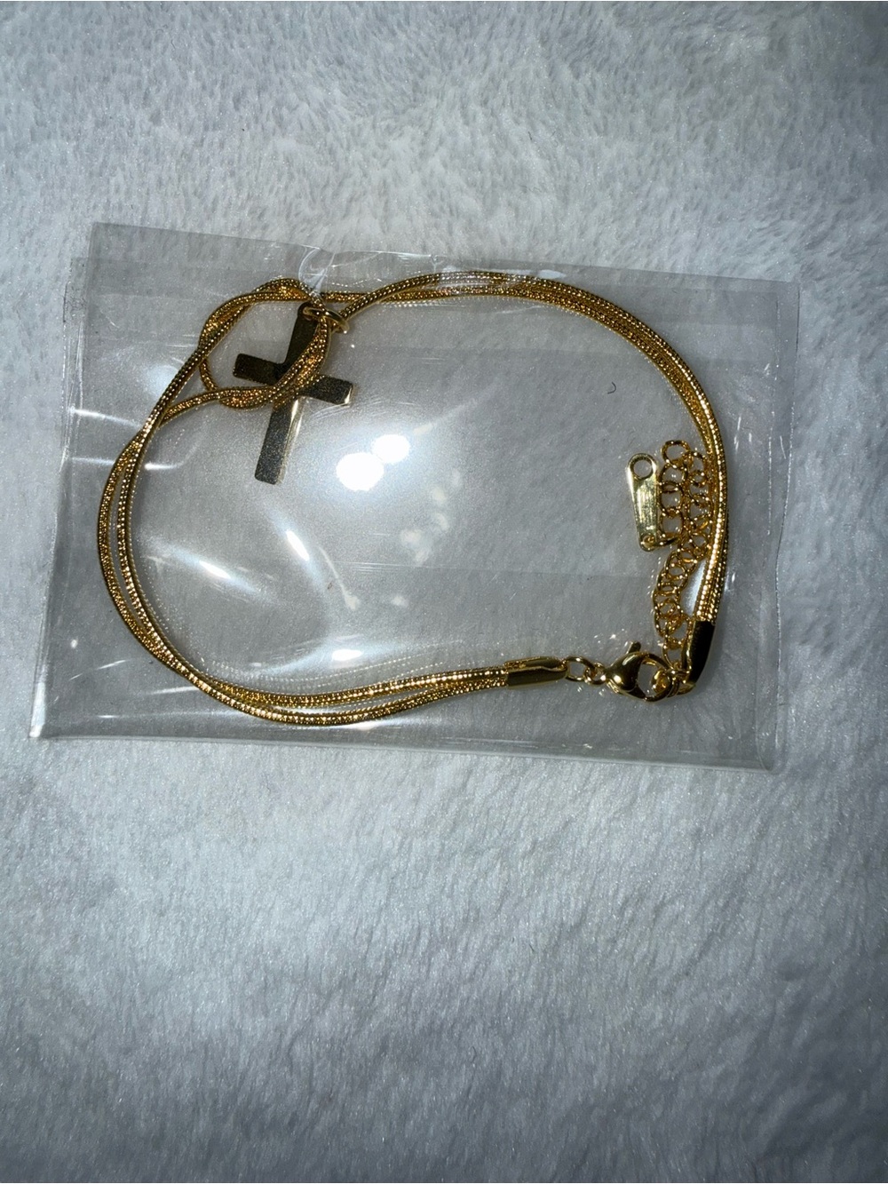 Gold and silver toned Cross Pendant Bracelets - Women Jewelry(Two Bracelets)